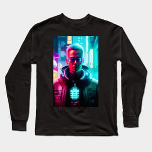 Abstract Cyberpunk Man Long Sleeve T-Shirt